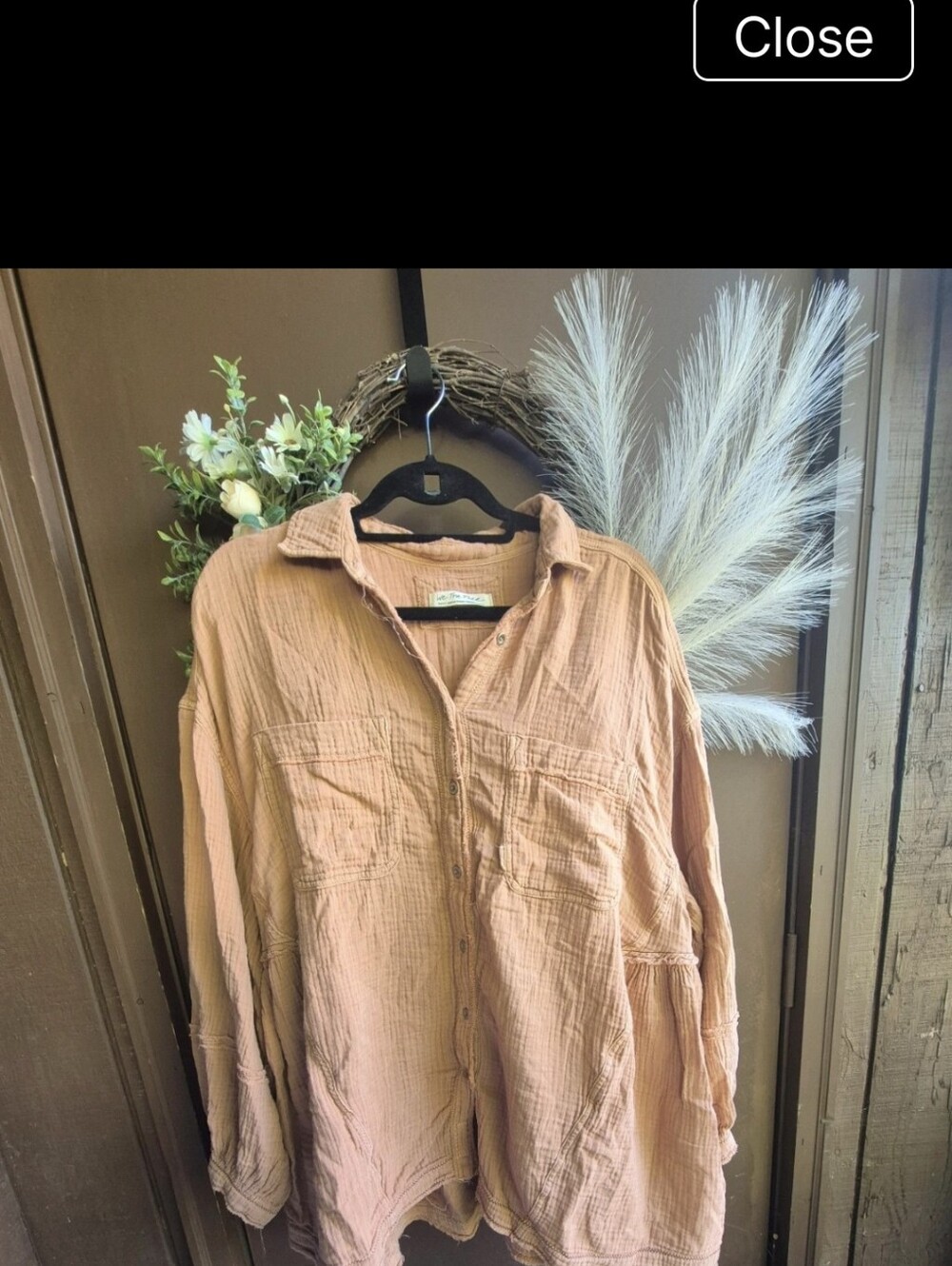 We The Free Washed Gauze Button-Down Tunic in, S Fit Till Xxl